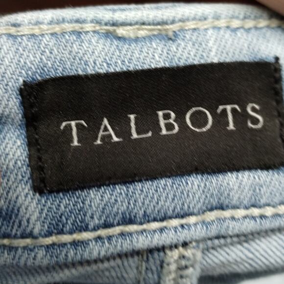 Talbots Women's Size 14 Light Wash Straight Leg Crop Denim Light Wash Blue Jeans - Picture 3 of 5